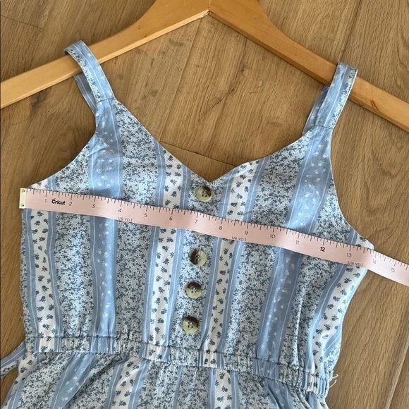 M&S Blue Floral Sleeveless Dress - Picture 7 of 8